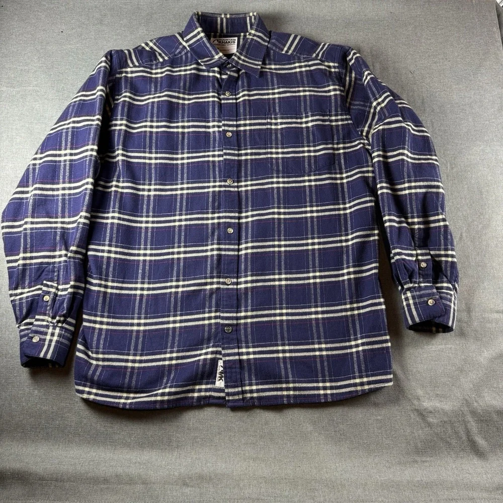 Mountain‎ Khakis Blue Plaid Flannel Men's XL
